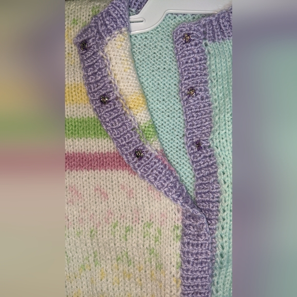 #454NWT Crochet by Sveta Handmade Baby Girl Multicolor Cardigan. Size: 12Mo - Picture 4 of 8